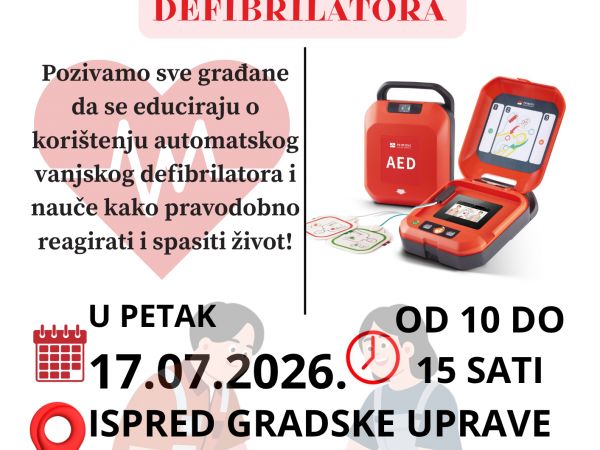 Dođite sutra na edukaciju o korištenju automatskog vanjskog defibrilatora